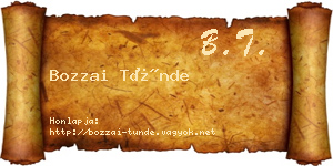 Bozzai Tünde névjegykártya